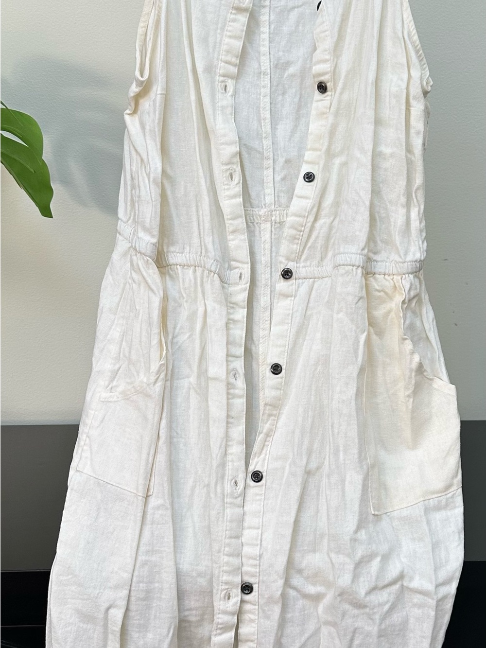 Old Navy White Maxi Dress with Button Front